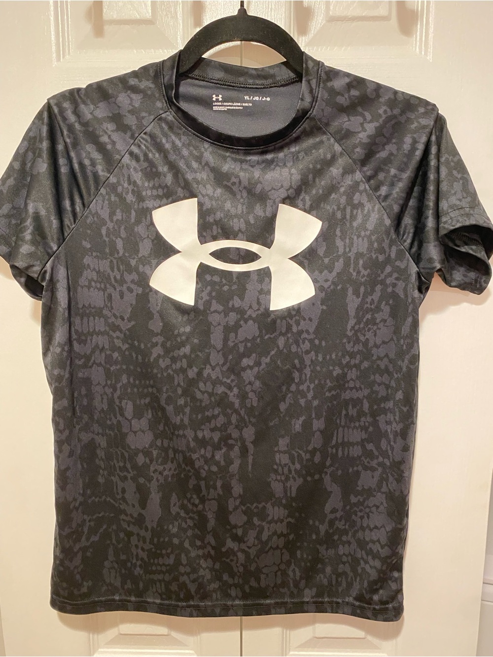Under Armour Black & Gray Camo Short Sleeve Performance Tee with White Logo
